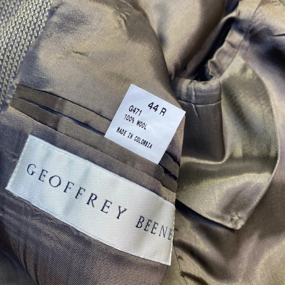 Geoffrey Beene Mens 44R Brown Wool Sport Coat Blazer Estate G471 Micro Check NWT
